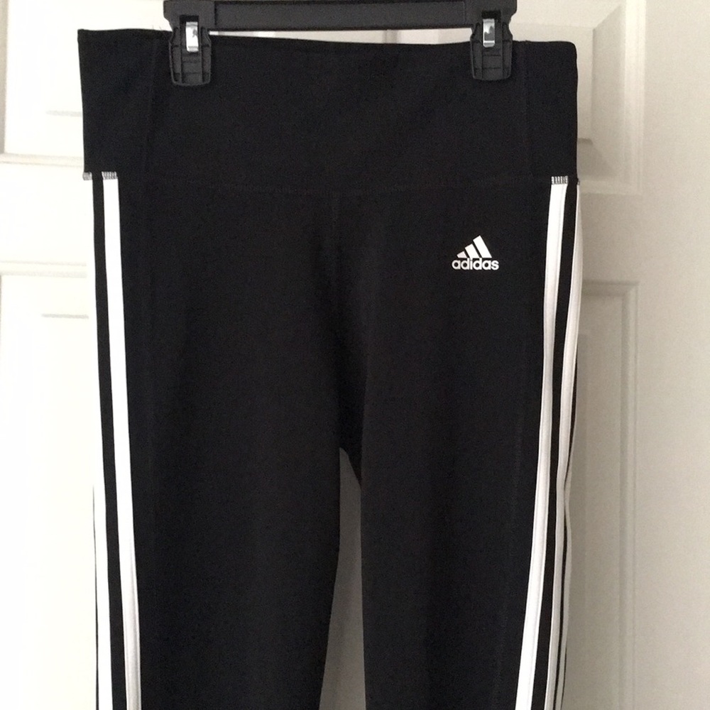 ADIDAS Climalite Girls Size Medium 3-Stripes Track Pants with Tapered Legs